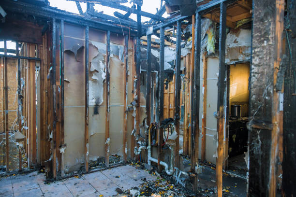 Professional Emergency Fire Damage Restoration technician working in Jordan, MN